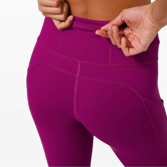 Lululemon Fast & Free High Rise Tight 28” Fuchsia Leggings - Picture 4 of 10